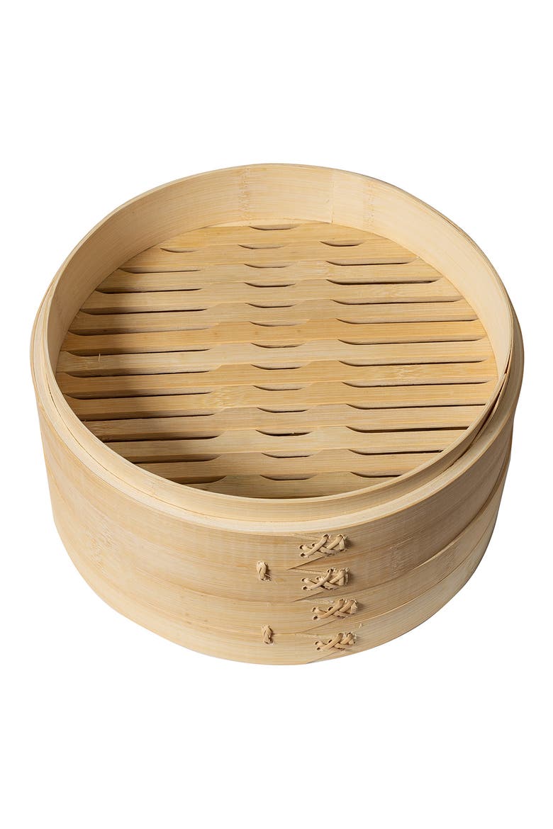 3-Tier Bamboo Steamer Basket, Alternate, color, NATURAL