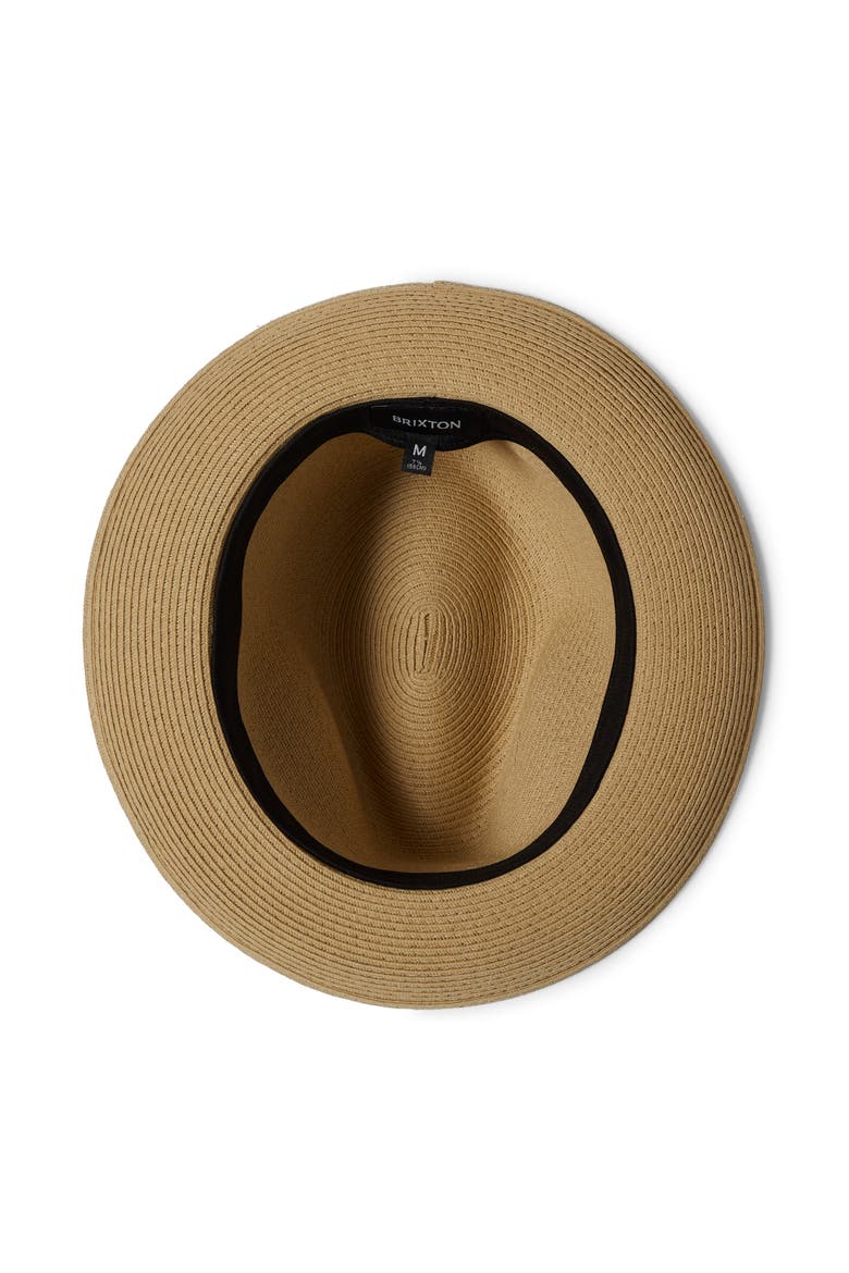 Horton Packable Straw Fedora, Alternate, color, DARK TAN/LIGHT BROWN
