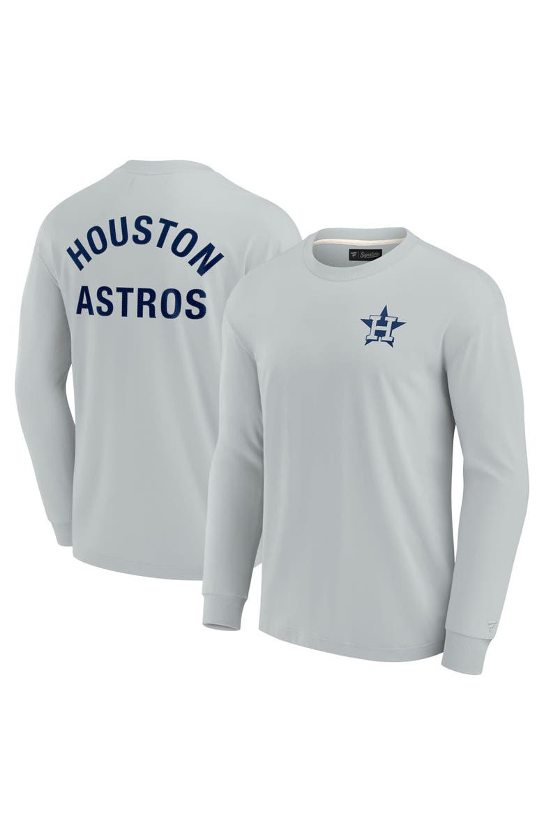 Fanatics Signature Unisex Fanatics Signature Gray Houston Astros Elements Super Soft Long Sleeve T-Shirt, Alternate, color, Gray