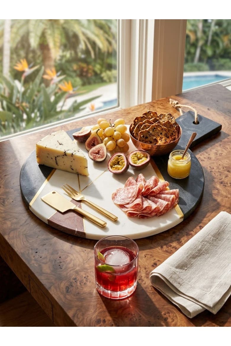 Sardinia Marble Cheese Board, Alternate, color, White