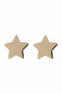 14K Yellow Gold Star Earrings