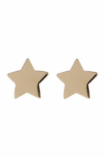 14K Yellow Gold Star Earrings