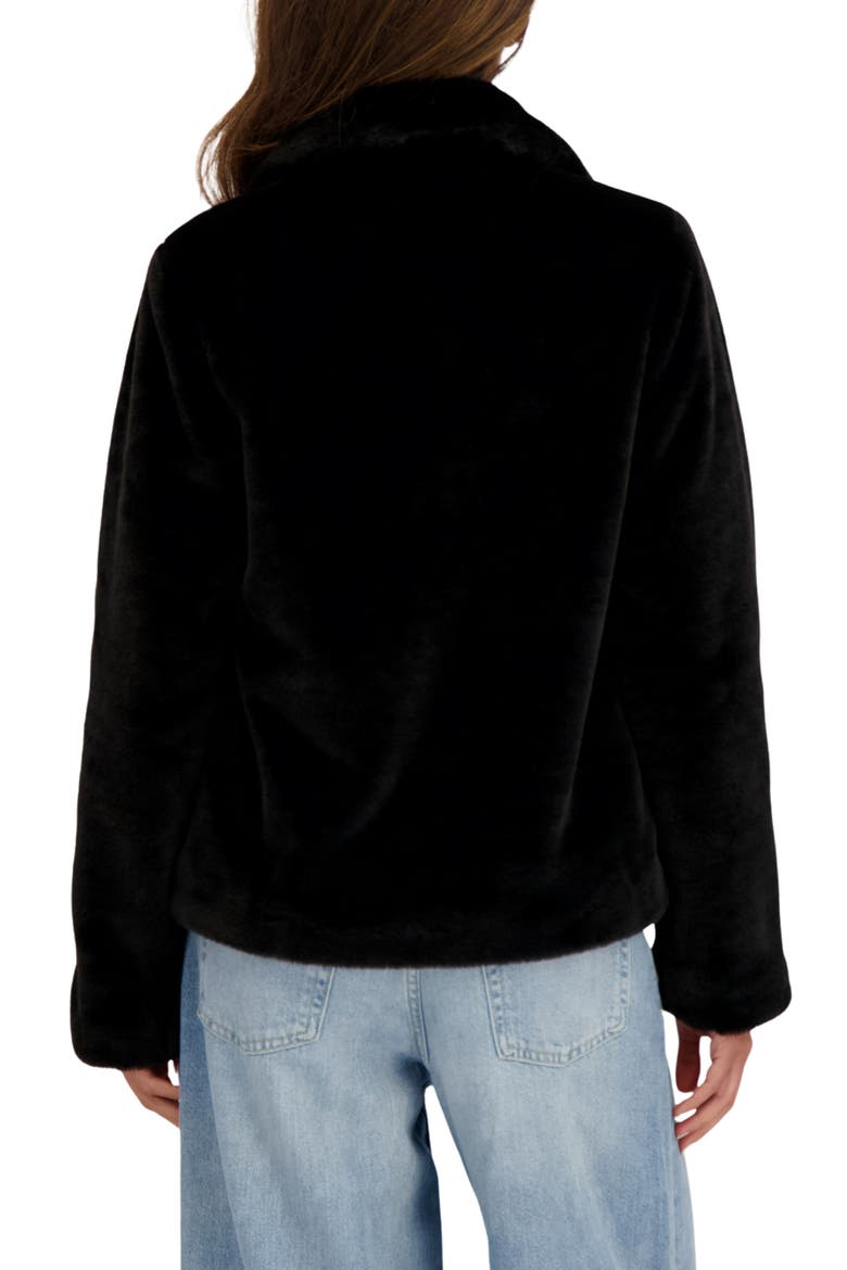 Short Faux Fur Jacket, Alternate, color, BLACK