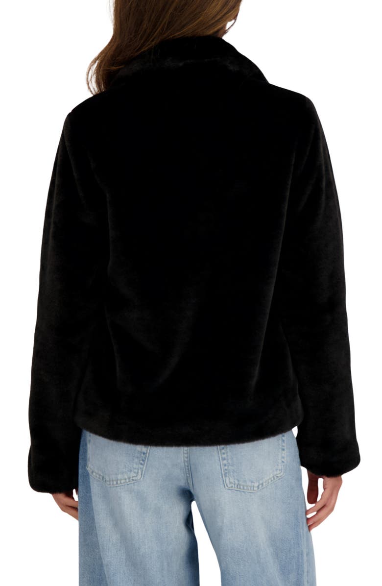 Sebby Short Faux Fur Jacket, Alternate, color, Black