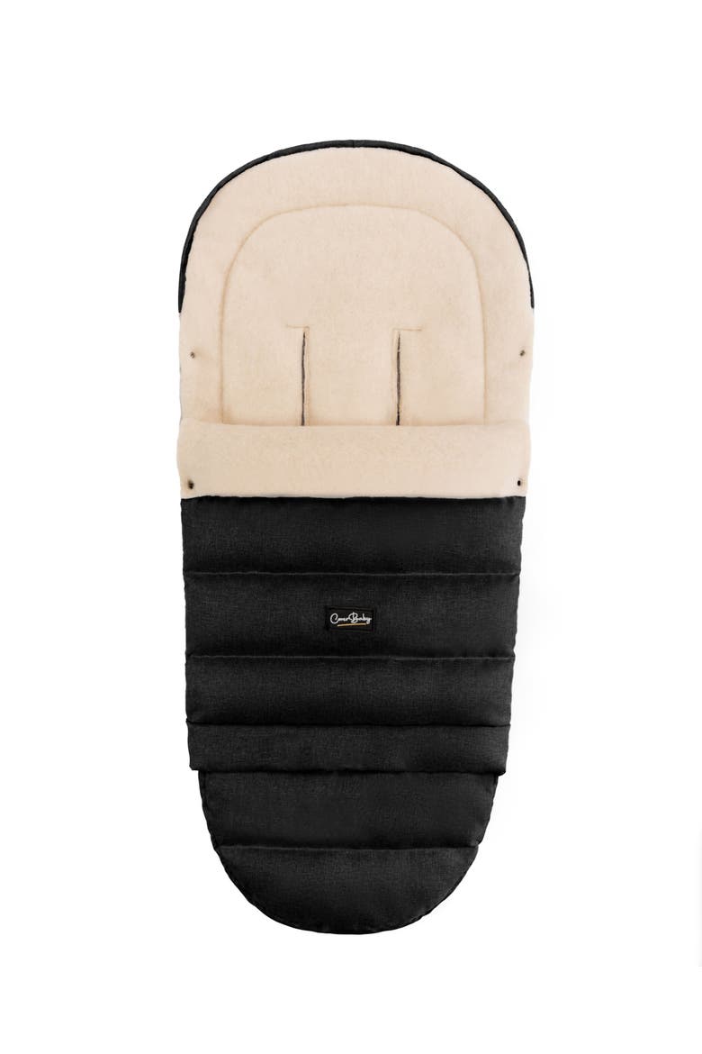 Arctic Organic Wool Adjustable Footmuff, Main, color, Black