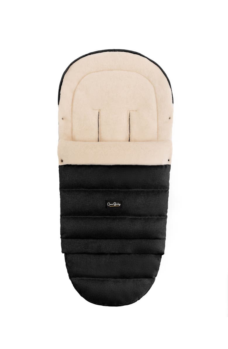 Cover Baby LLC Arctic Organic Wool Adjustable Footmuff, Main, color, Black