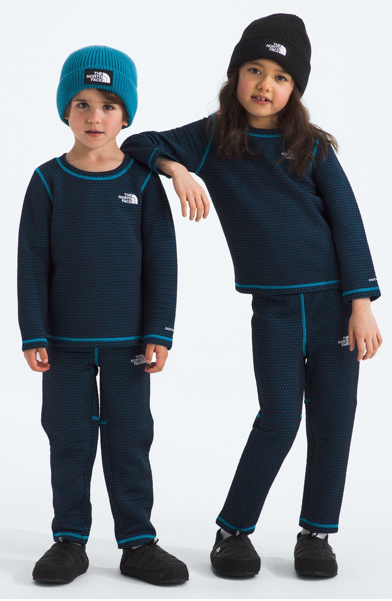 The North Face Kids' DotKnit Thermal Top & Leggings Set, Alternate, color, Summit Navy/ Meridian Blue