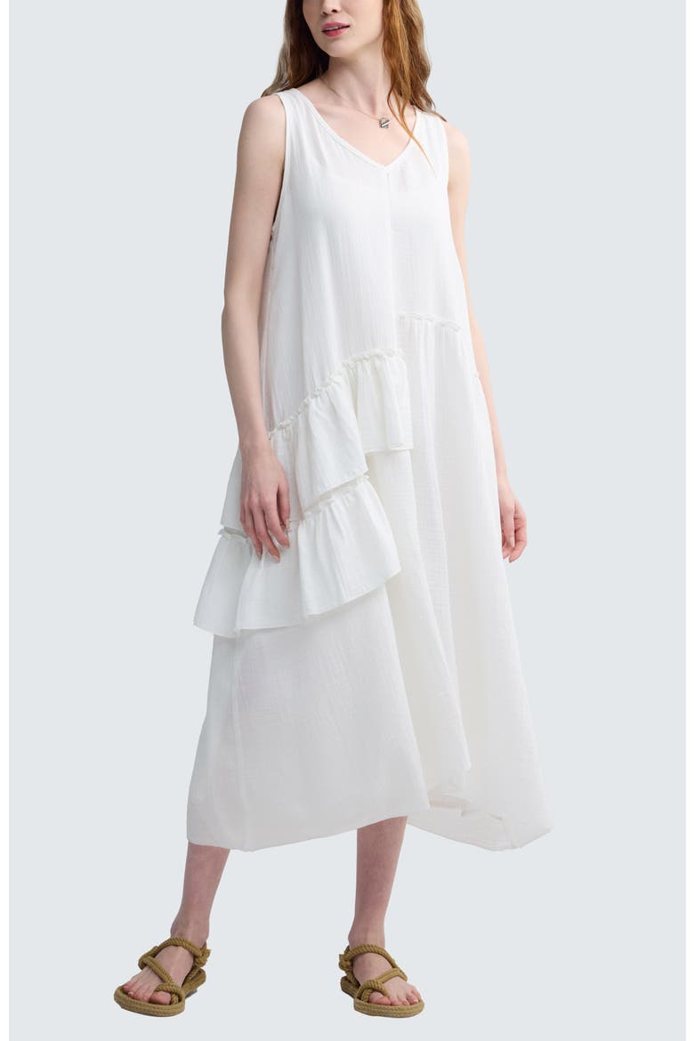Brielle Artistic Muslin Dress, Main, color, Ecru