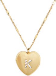 Kate Spade New York crystal initial heart locket necklace