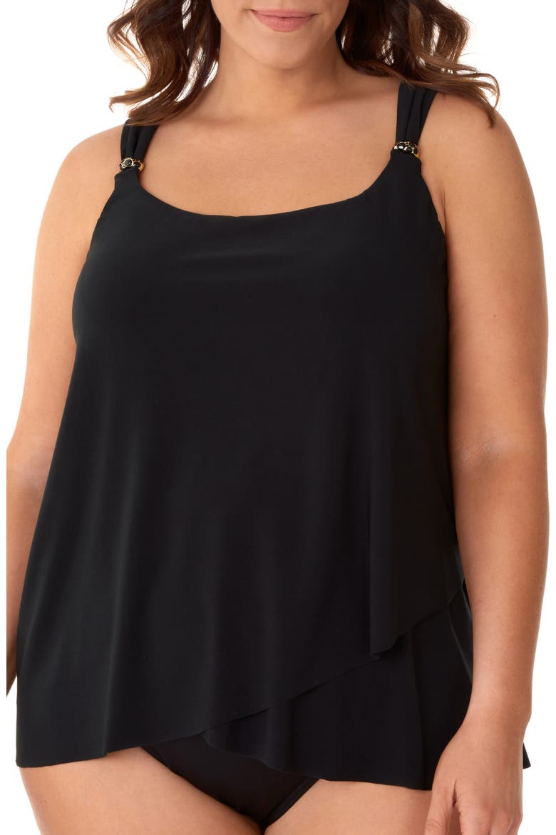 Dazzle Tankini Top, Main, color, BLACK