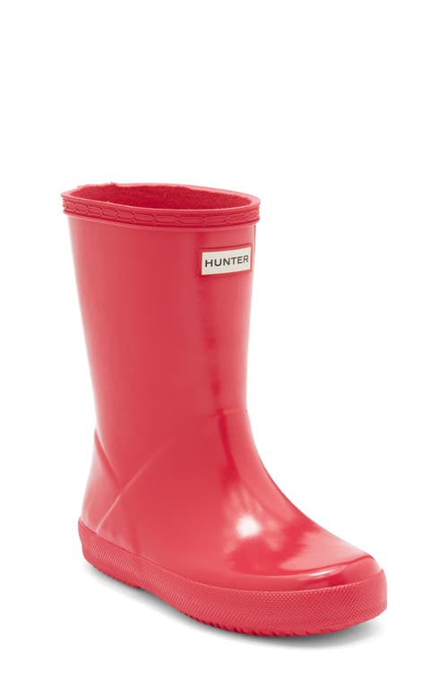 Hunter Kids' First Gloss Waterproof Rain Boot In Red