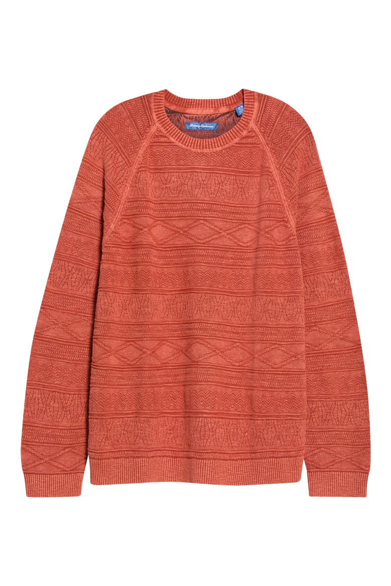 Sun Soaked Cotton Crewneck Sweater, Alternate, color, DK TERRA COTTA