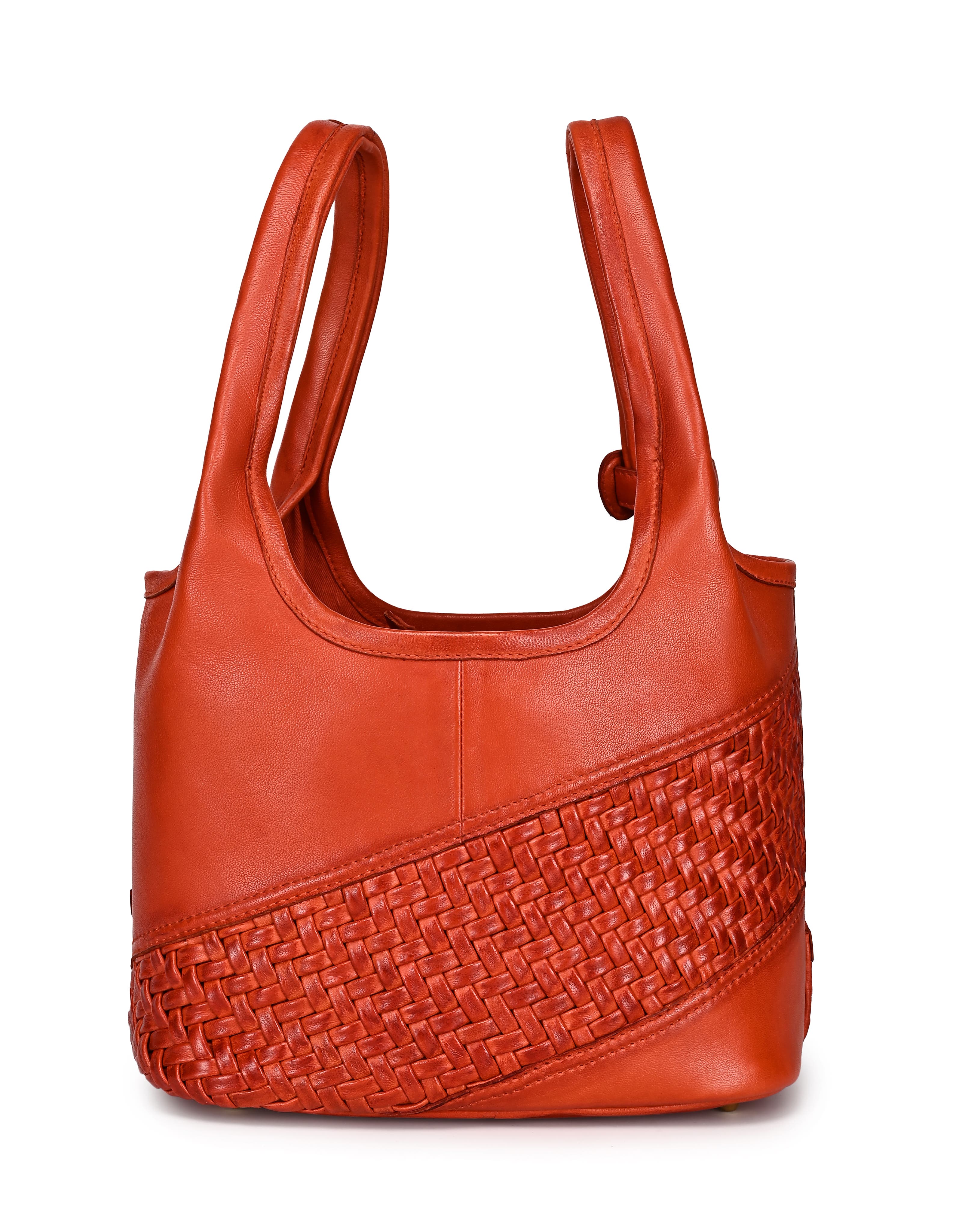Lily Small Handwoven Everyday Leather Tote, Alternate, color, Orange