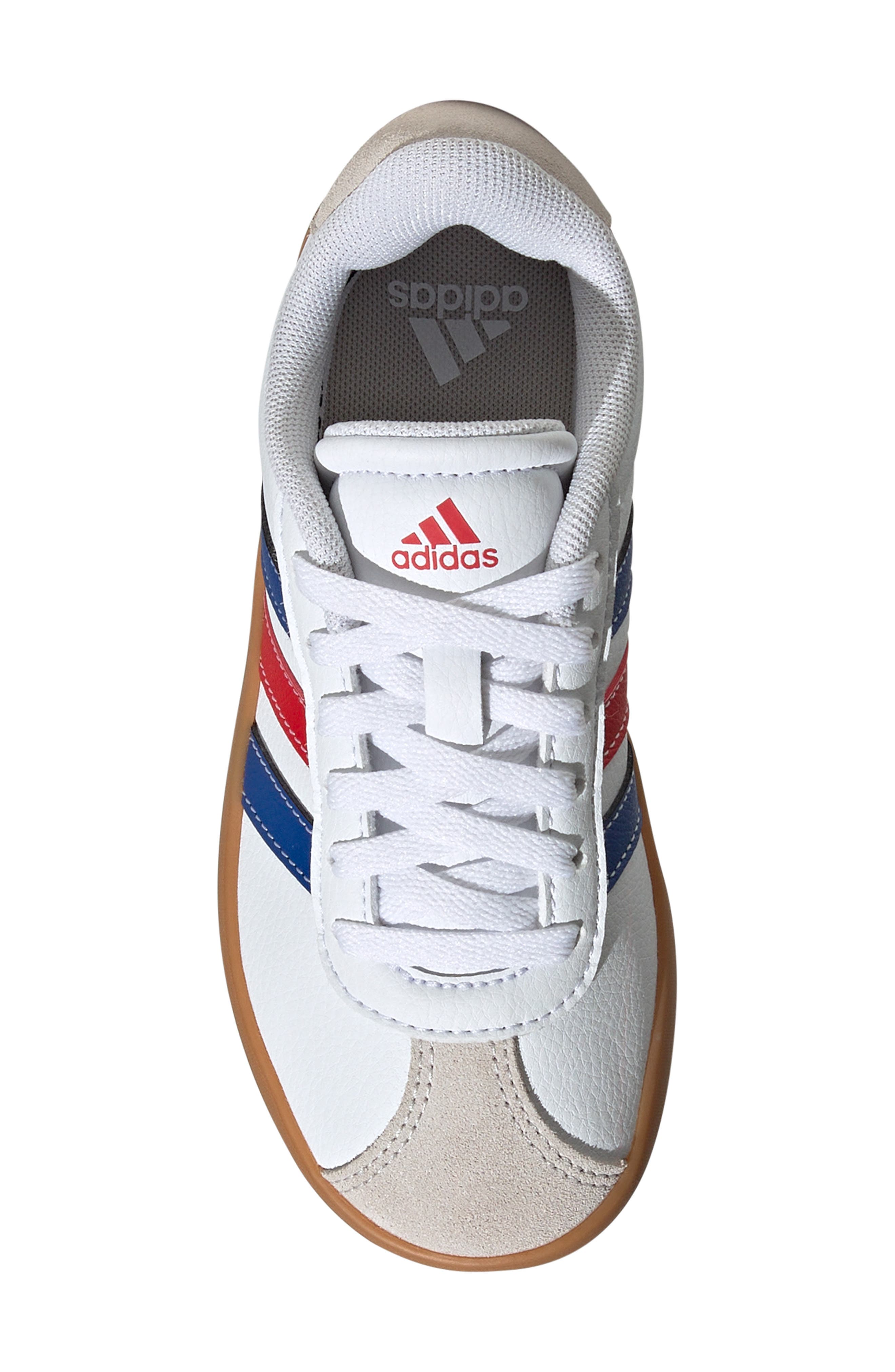 adidas Kids' VL Court 3.0 Sneaker, Alternate, color, White/ Royal Blue/ Scarlet