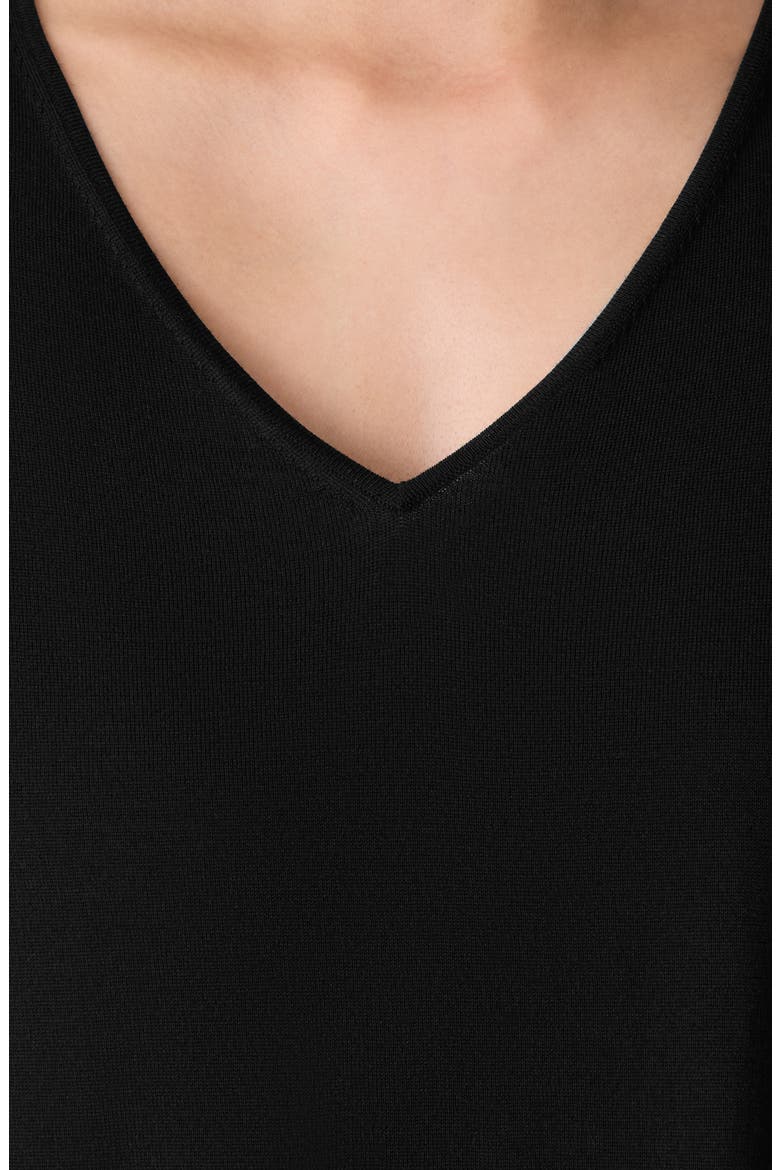V-Neck Wool Sweater Vest, Alternate, color, BLACK