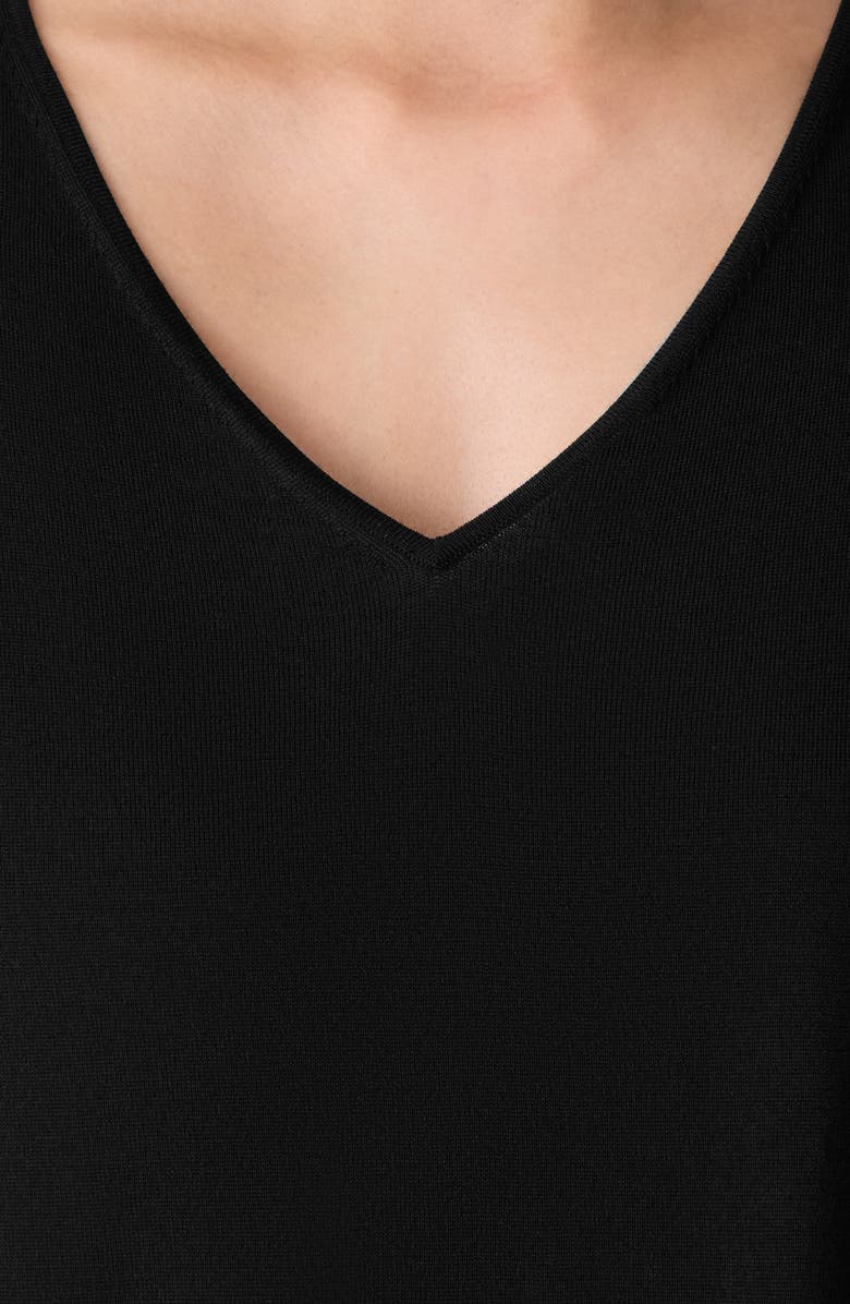 Eileen Fisher V-Neck Wool Sweater Vest, Alternate, color, Black