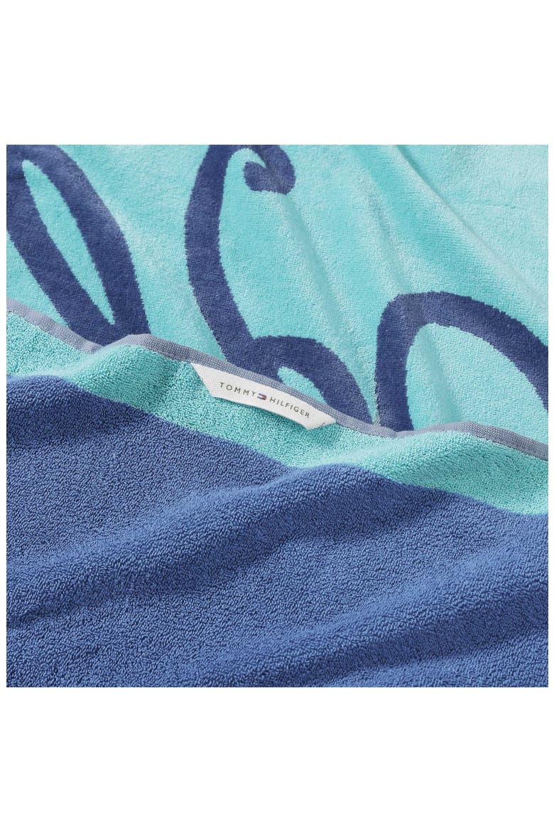 Colorblock Monogram Beach Towel, Alternate, color, BAJA BREEZE/ ROYAL BLUE