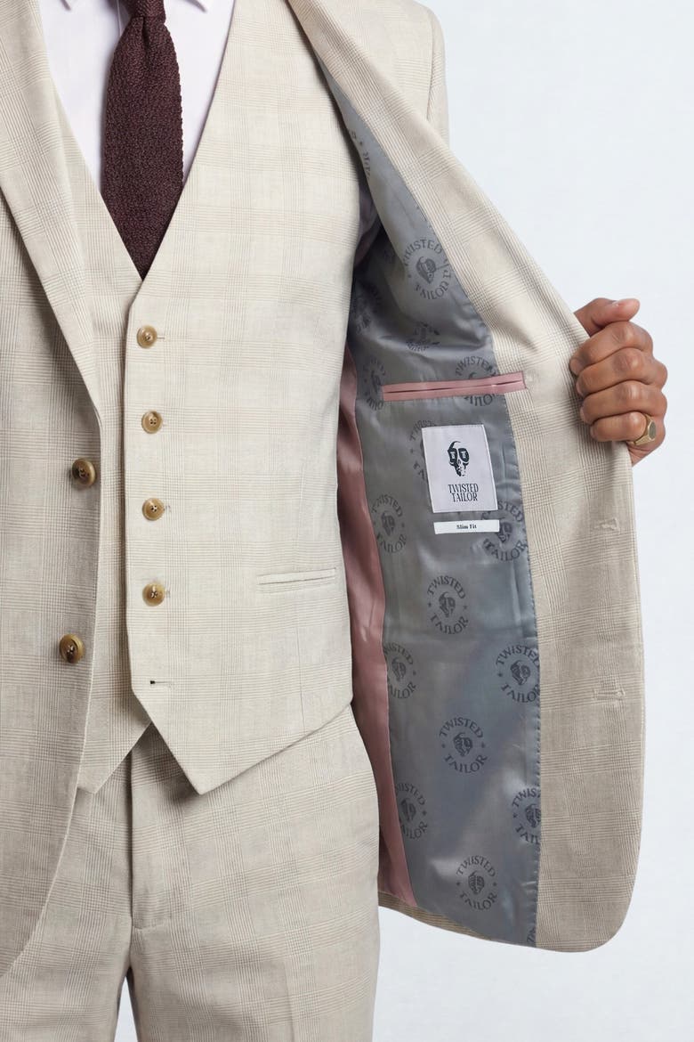 Beckford Slim Fit Check Suit Jacket, Alternate, color, Grey