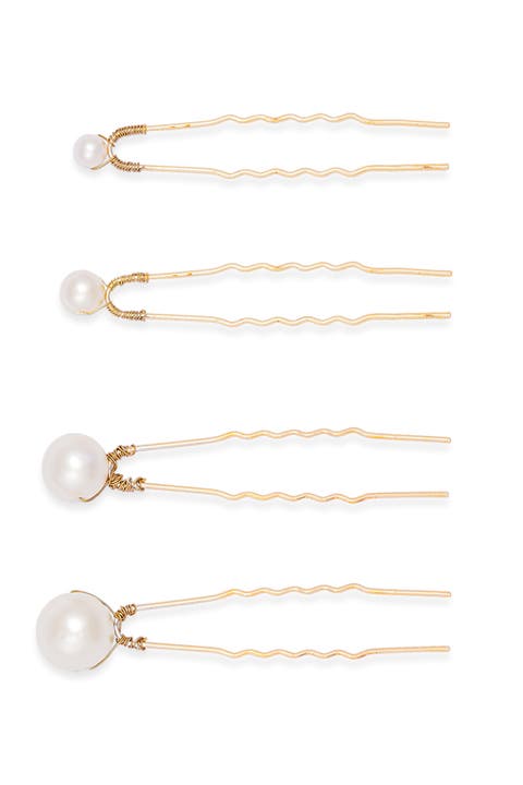 Set of 12 Pearl Embellished Pins