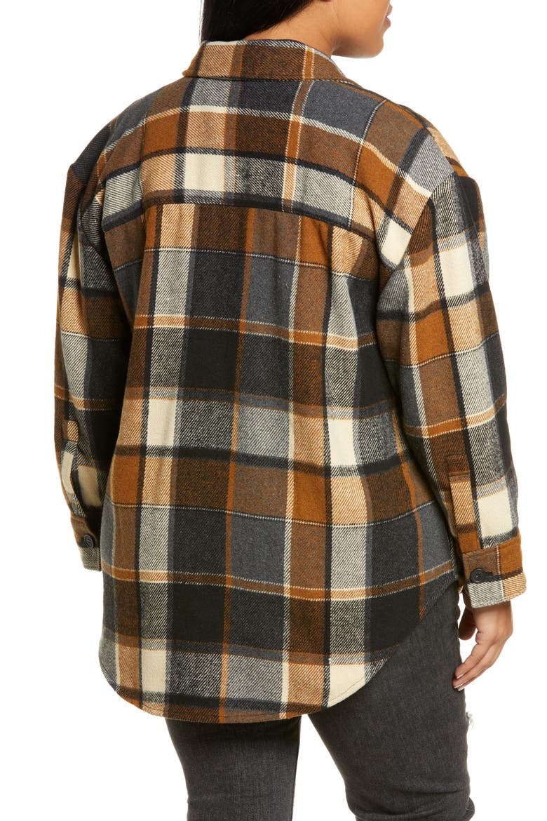 Plaid Shirt Jacket, Alternate, color, BROWN BELFAR PLAID