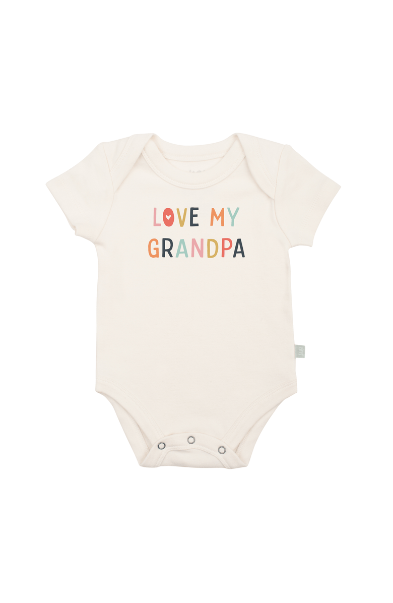 Finn + Emma Organic Baby Graphic Bodysuit | Love Grandpa, Main, color, Off White