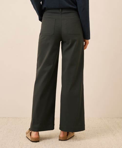 Pact Organic Cotton Stretch Twill Wide Leg Pant In Gray