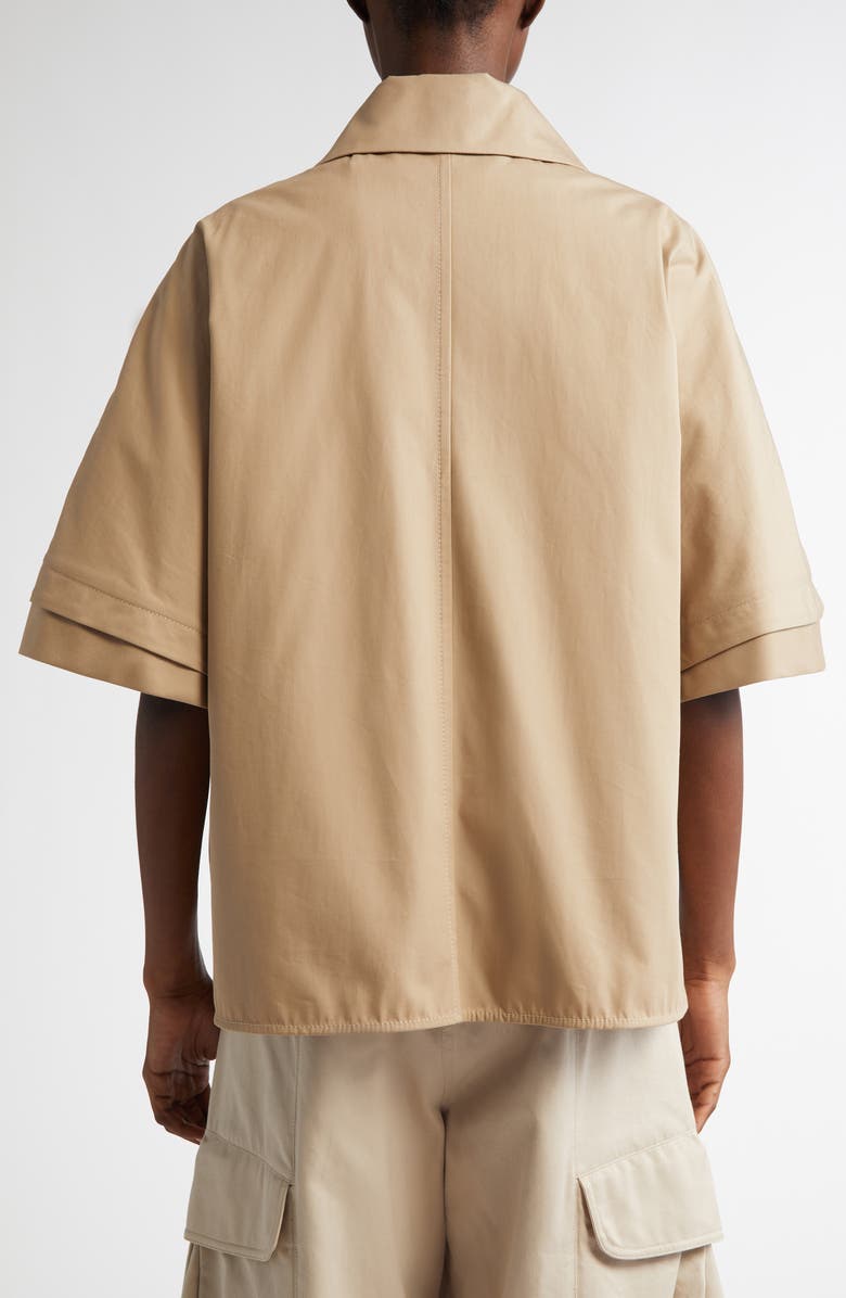 Max Mara Parole Twill Crop Cape Jacket, Alternate, color, Colonial