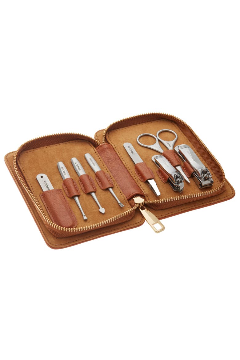 Nitro 8 Piece Surgical Steel Groom Kit - Carbon Fiber Pattern Case, Main, color, Metallic Rust/Copper