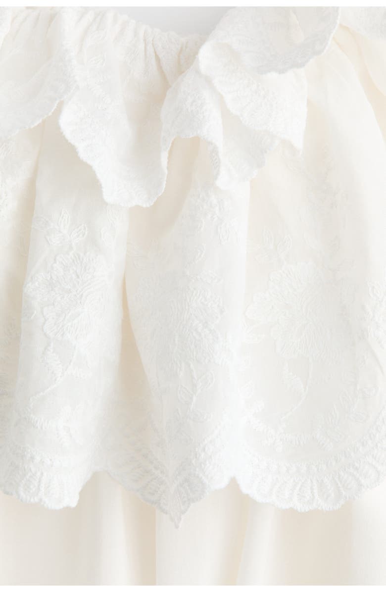 H&M Ruffle-trimmed off-the-shoulder dress, Alternate, color, White