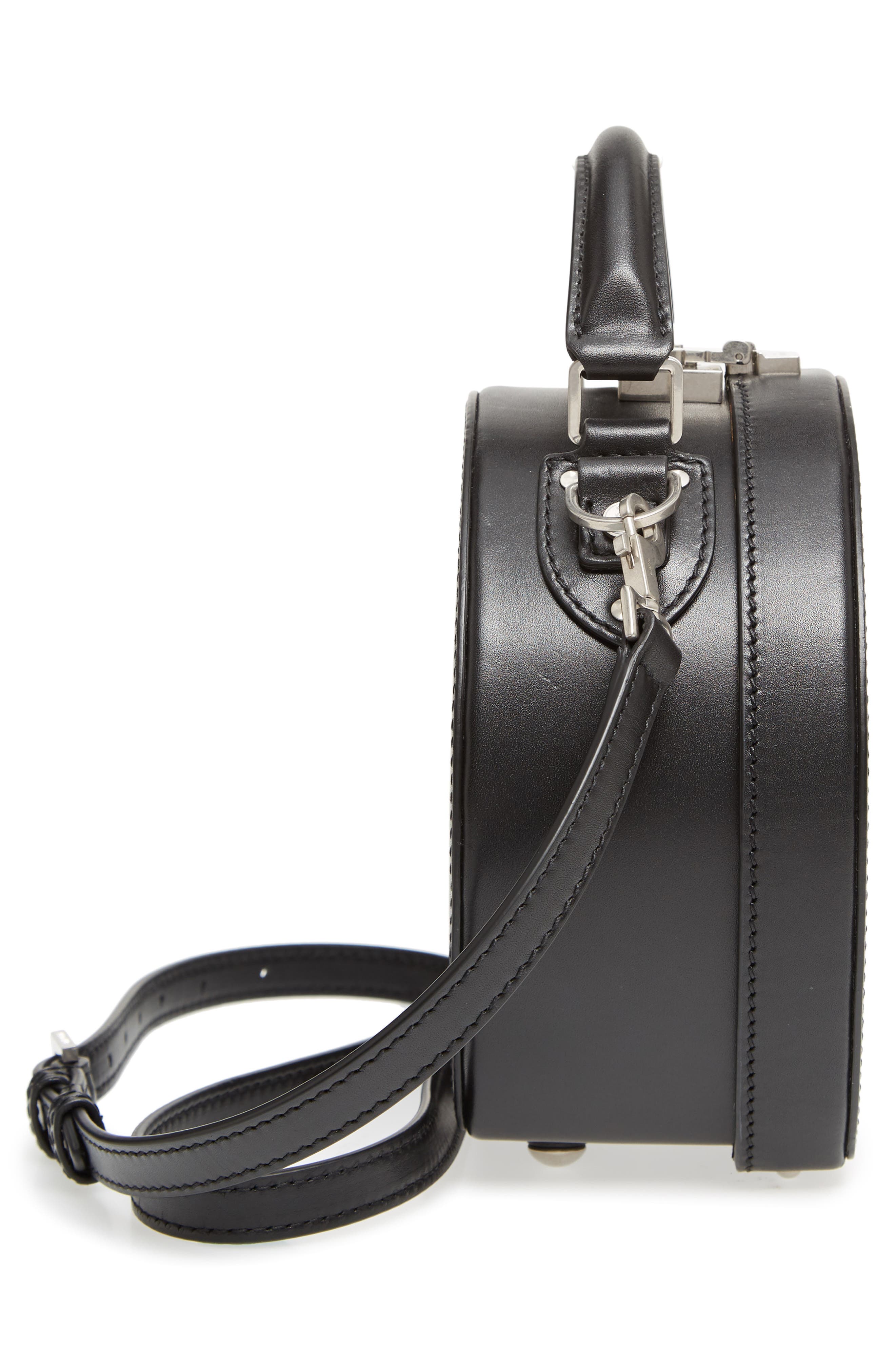 Saint Laurent Small Mica Leather Hat Box, Alternate, color, 