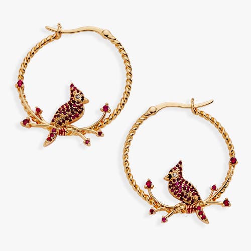 Alex And Ani Cardinal Reversible Hoop Earrings In Gold