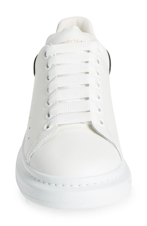 Alexander Mcqueen Oversized Calf Leather Sneakers With Chunky Rubber Sole In Metallic
