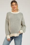 PinkBlush Ribbed Balloon Sleeve Sweater