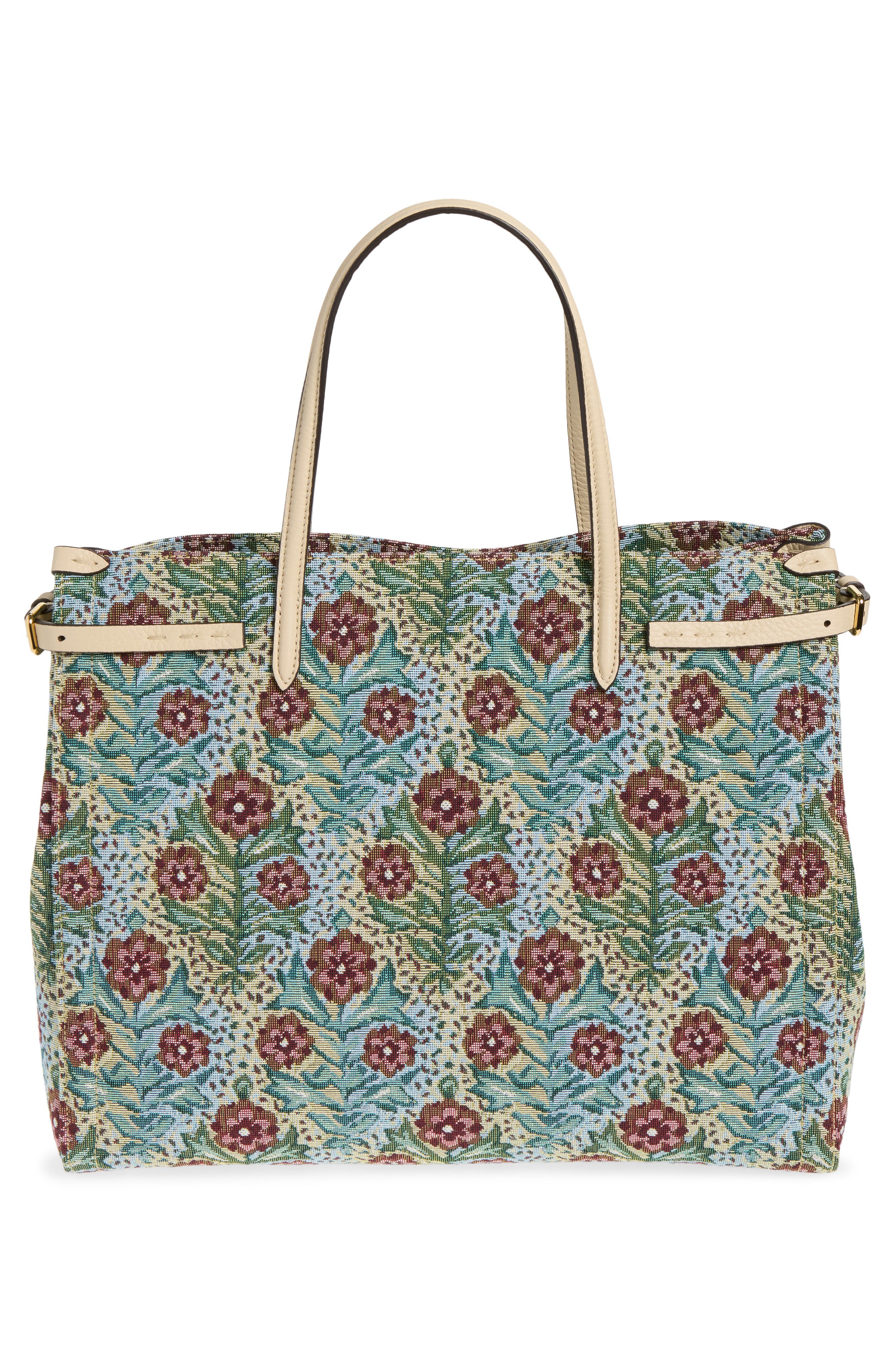 Medium Antibes V-Logo Tapestry Tote, Alternate, color, BLUE MULTI