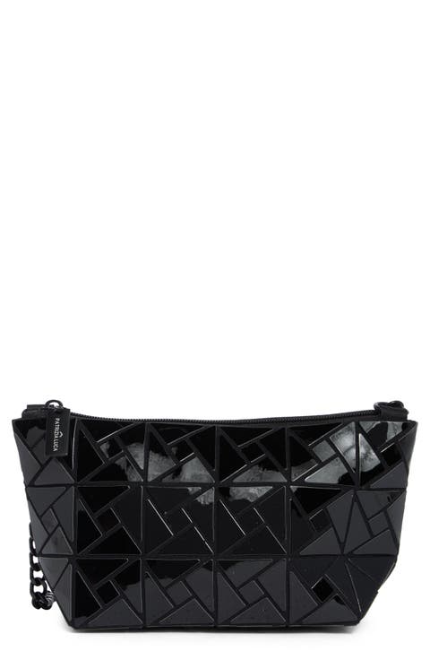 Box Pattern Faux Leather Clutch