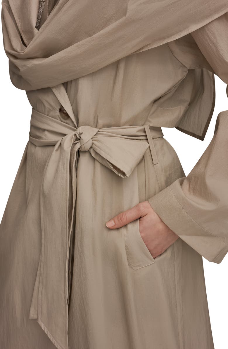 Donna Karan New York Belted Trench Coat with Drape, Alternate, color, Tuscan Grey
