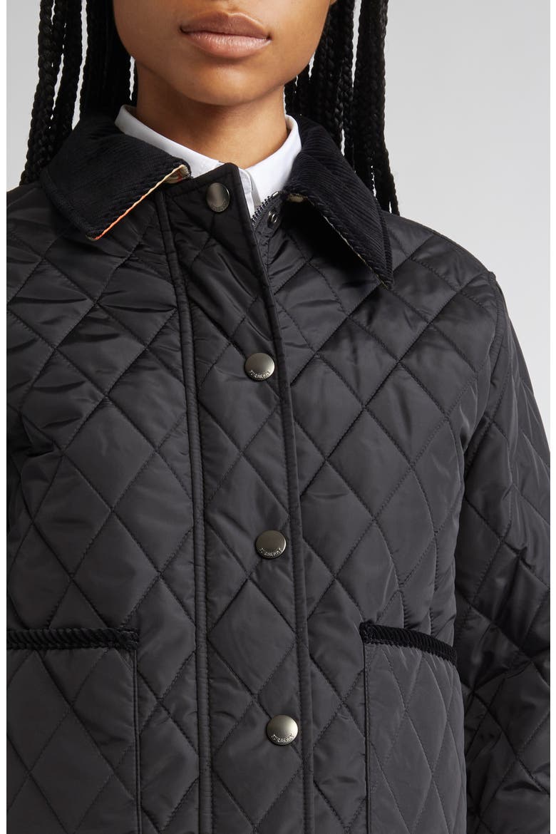 Oldham Quilted Nylon Crop Jacket, Alternate, color, BLACK/ SAND IP CHECK
