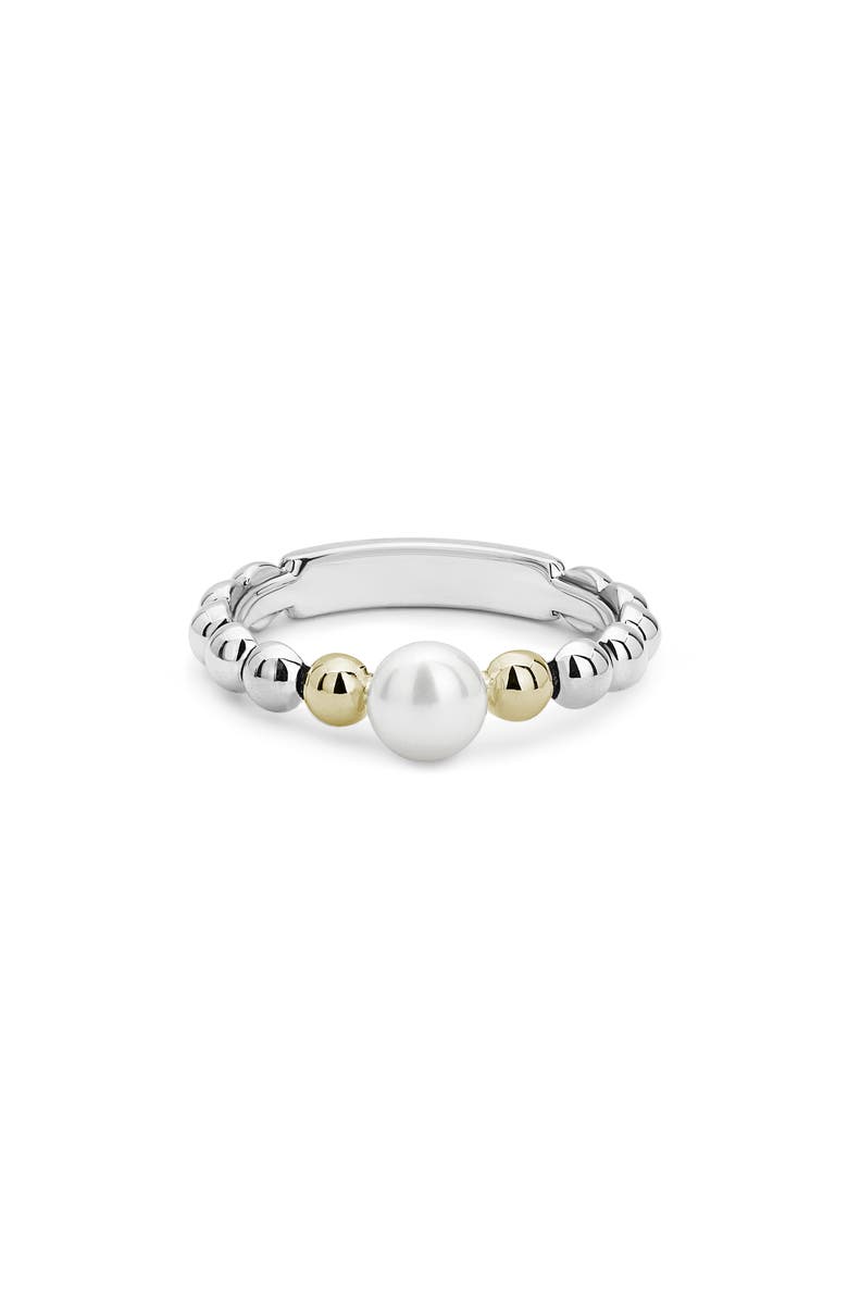 LAGOS Luna Pearl Ring, Alternate, color, Silver/ Pearl