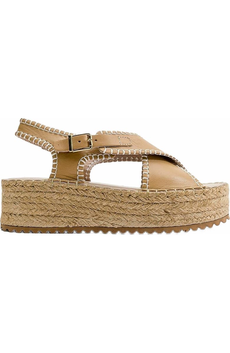 Forever & Always Shoes Bellezza Leather Platform Sandal, Alternate, color, Dark Beige Leather