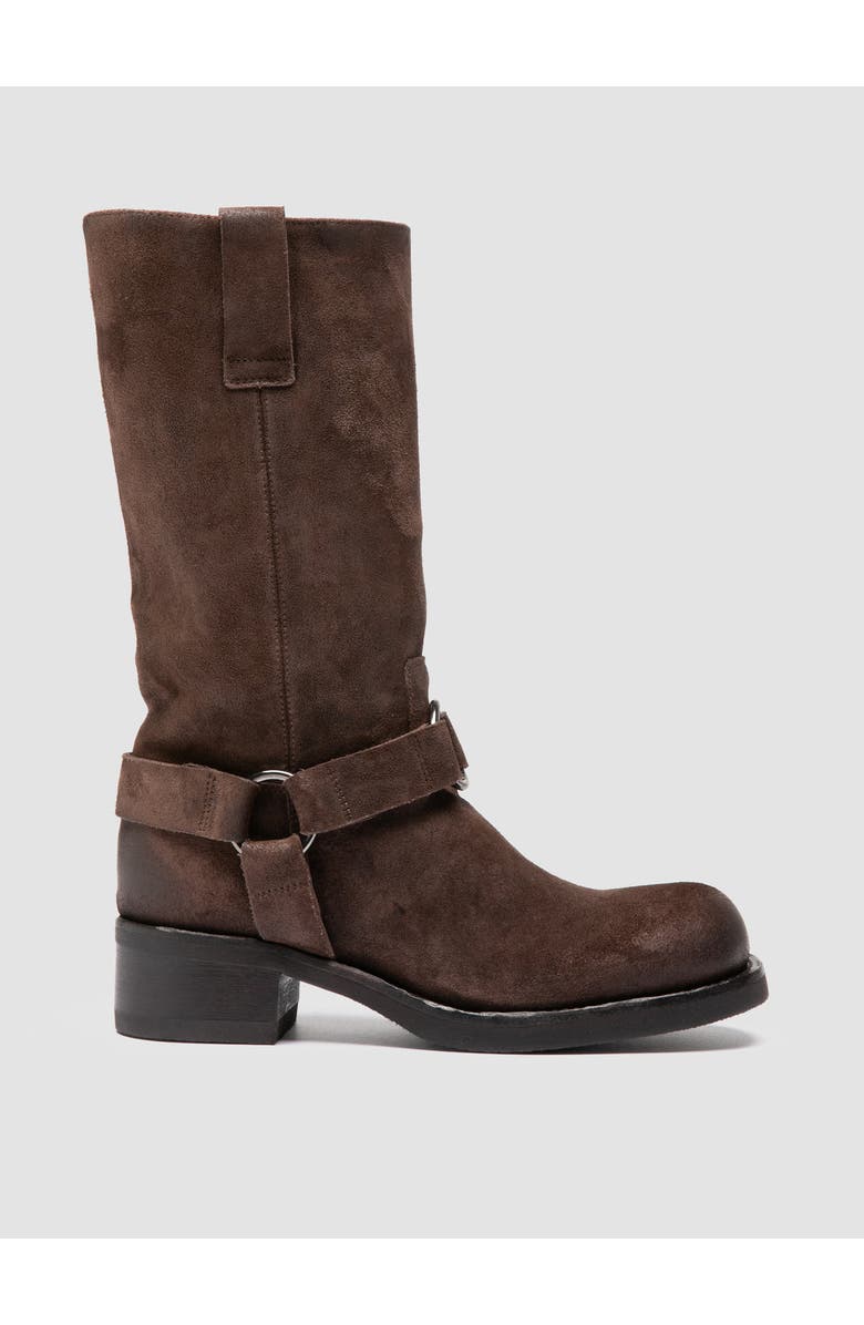 Officine Creative Dana 004 Suede Harness Boots, Main, color, Brown