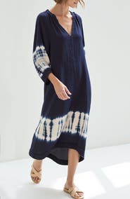 ocean+main Tie Dye Gauze Dress with Pockets