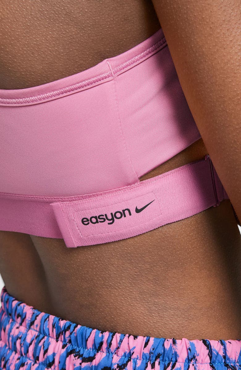 Nike Kids' Swoosh Easy On Racerback Sports Bra, Alternate, color, Magic Flamingo/ White