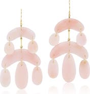 Ten Thousand Things Tiny Pink Opal Chandelier Earrings