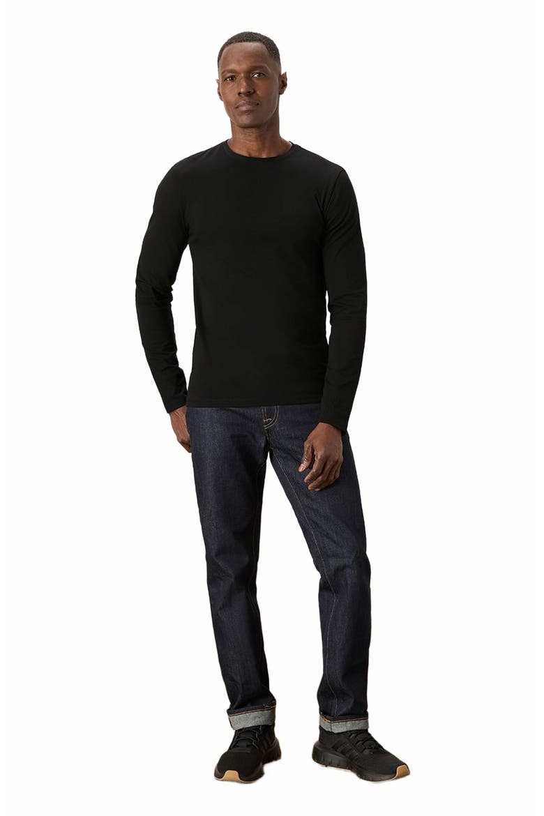 Luxe Stretch Jersey Slim Long Sleeve Tee, Main, color, Black