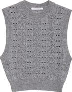 Cecilie Bahnsen Brisa Heritage Lace Knit Wool Crop Sweater Vest
