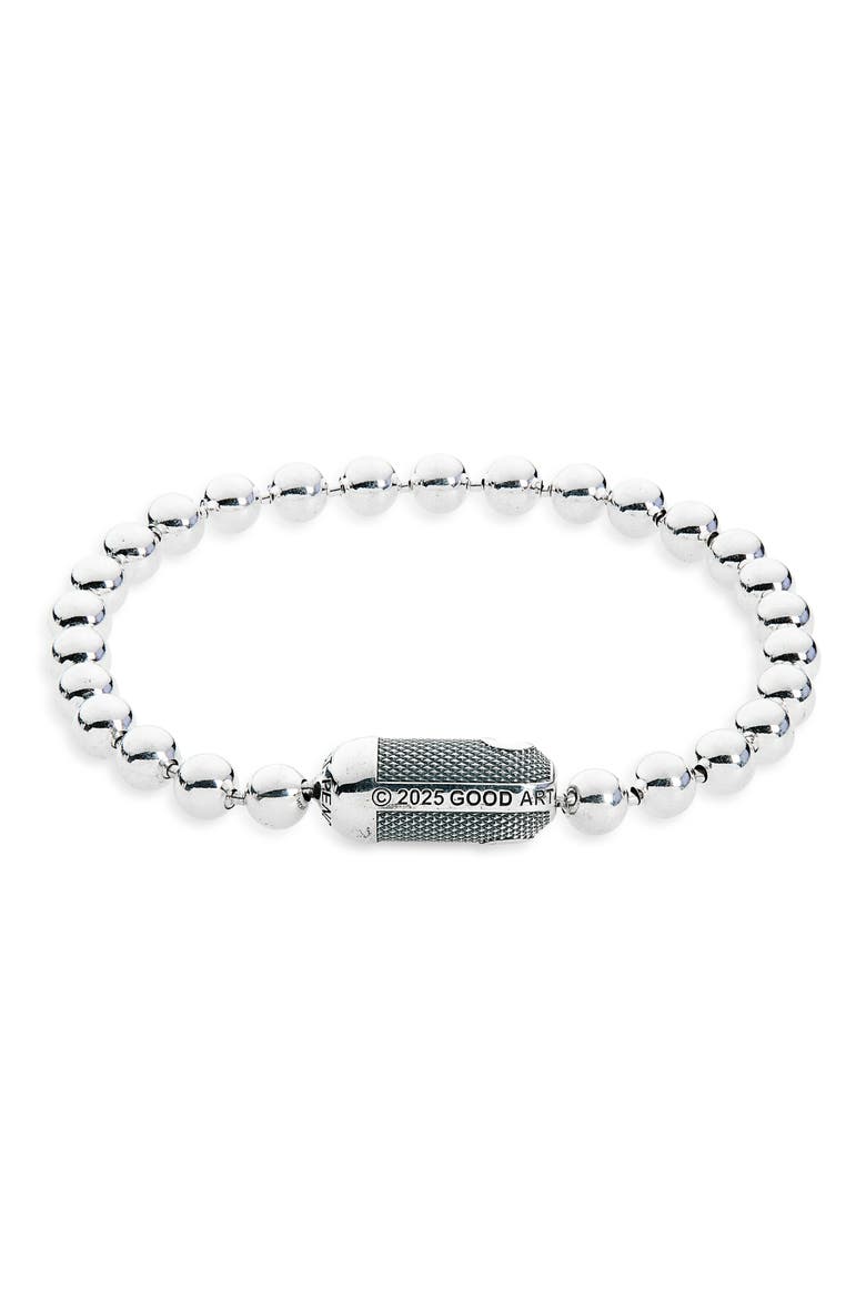 Men's Goosebumps Poplock Bracelet, Main, color, STERLING SILVER