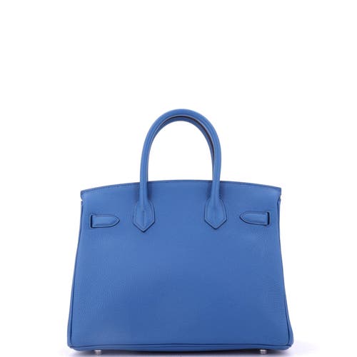Pre-owned Hermes Hermes Birkin Handbag Blue Togo With Palladium Hardware 30 In Blue