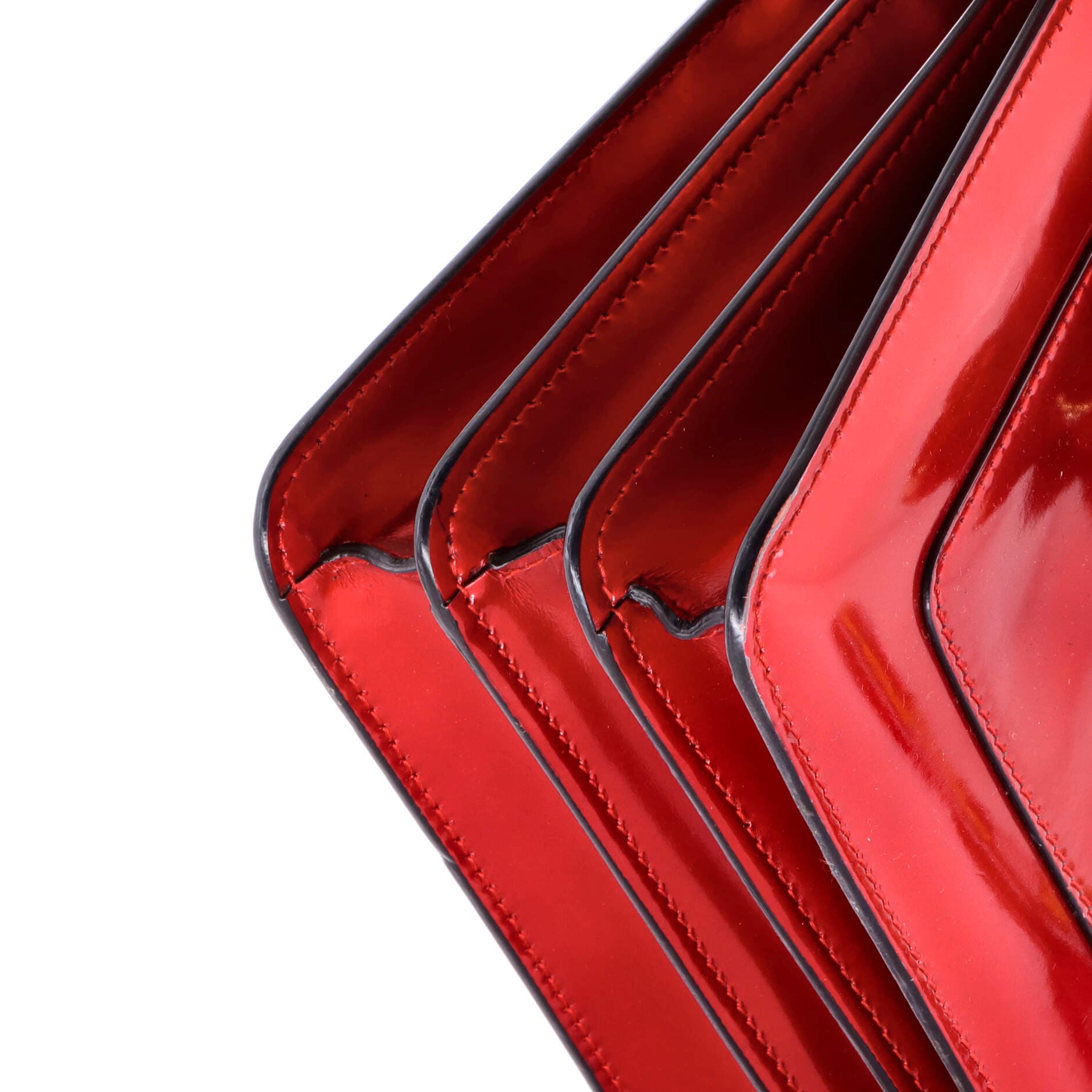 Serpenti Top Handle Bag Patent Small, Alternate, color, Red