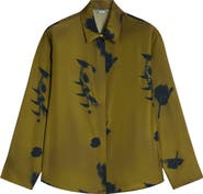 MM by Max Mara Eraclea Abstract Print Silk Button-Up Shirt