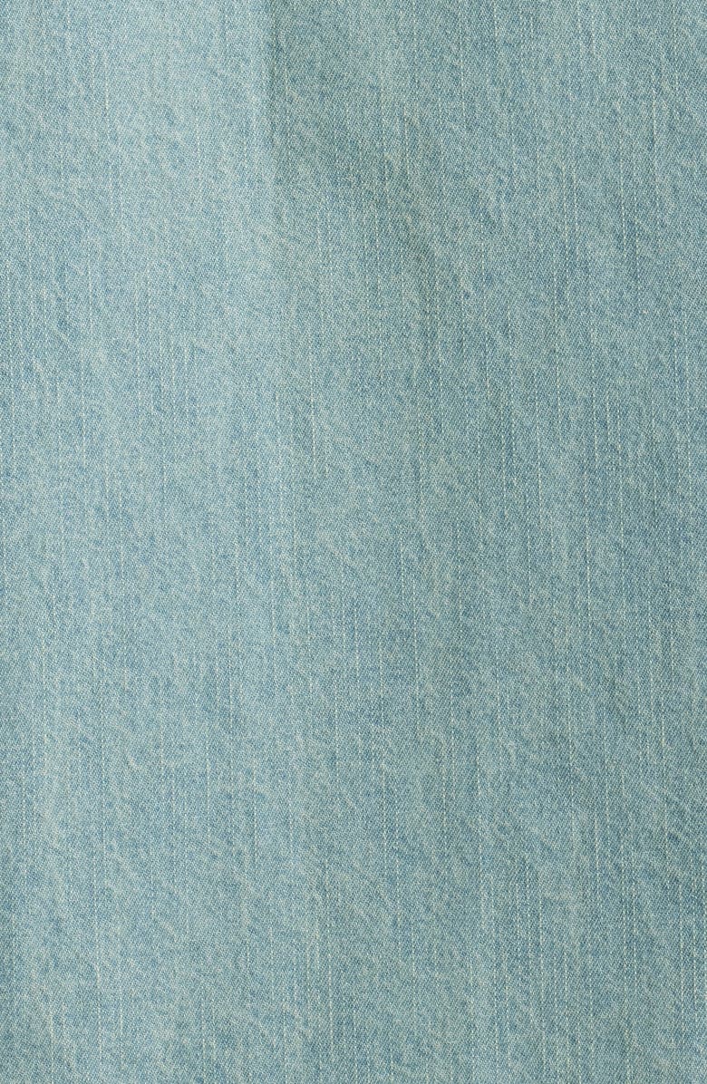 ICECREAM Running Dog Short Sleeve Denim Graphic Button-Up Shirt, Alternate, color, Blueberry Haze